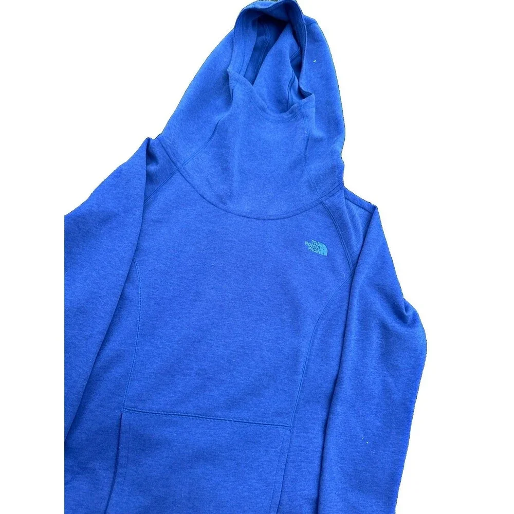 The North Face Hoodie Blue Pullover Fleece Kangaroo Pocket Unisex Adult Large